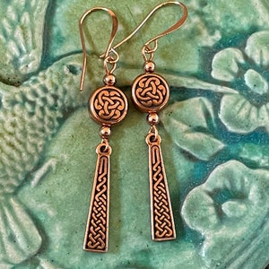 Copper Celtic knot earrings, Celtic copper jewelry, Copper earrings, copper jewelry, Druid earrings, Irish earrings, Irish Jewelry