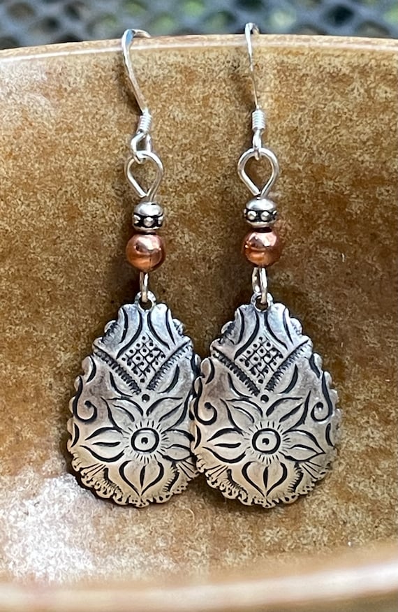 Sterling Silver Boho dangle earrings,  silver earrings, silver jewelry, Boho earrings, Bohemian jewelry, Lightweight earrings, gift for her