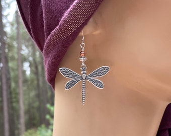 Silver dragonfly earrings, dragonfly earrings, dragonfly, dragonfly gift, Insect jewelry, nature