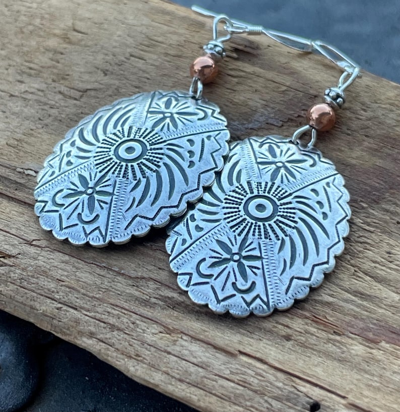 Sterling Silver Boho dangle earrings, silver earrings, silver jewelry, Boho earrings, Bohemian jewelry, Lightweight earrings, gift for her image 9