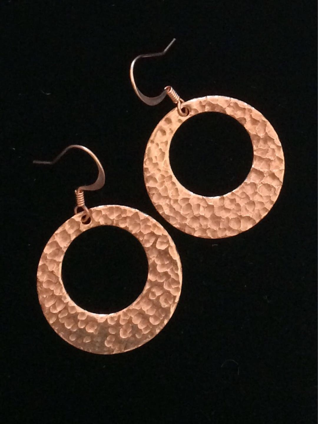 Hammered Copper Hoop Earrings, Copper Earrings, Copper Jewelry, Hoop