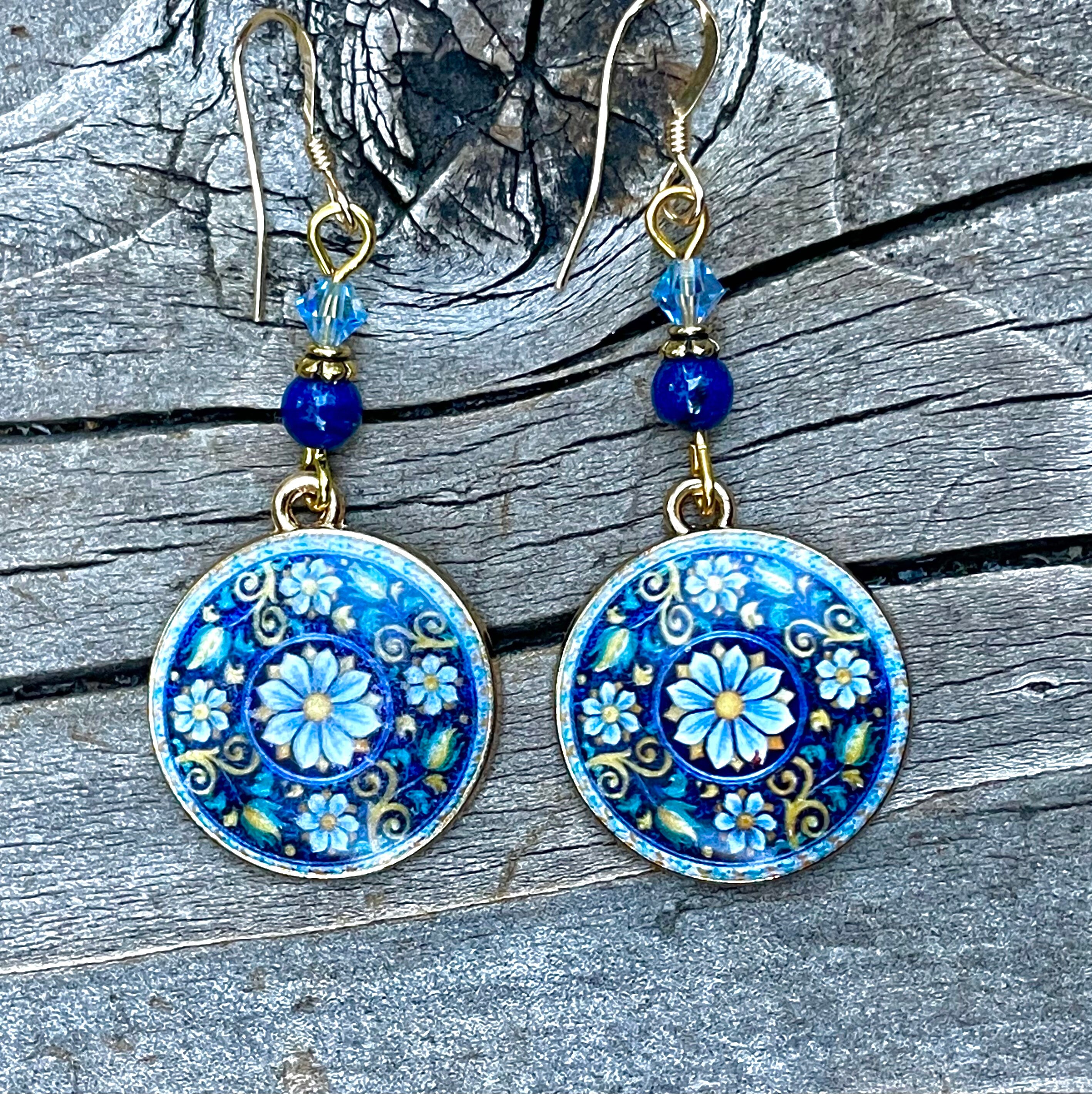 Boho Earrings - Chandelier Turquoise Mandala