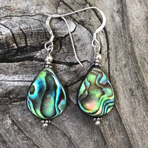 Wire wrapped Abalone pendant, abalone shell necklace, abalone and pearl pendant necklace, Wire wrapped jewelry, Freshwater pearl necklace image 8