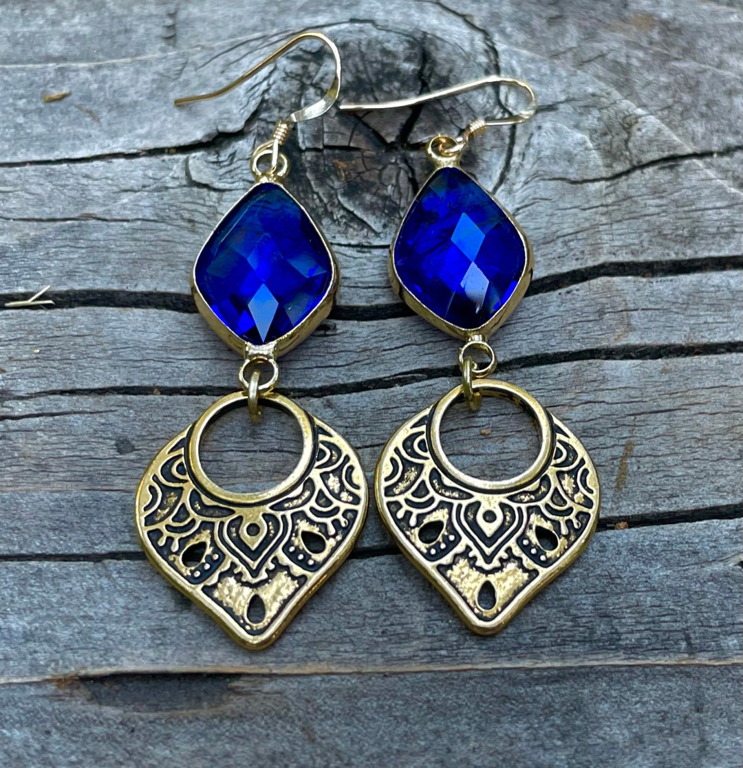 Gold Boho Earrings Boho Jewelry Tribal Earrings Ethnic Etsy