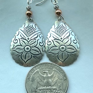 Sterling Silver Boho dangle earrings, silver earrings, silver jewelry, Boho earrings, Bohemian jewelry, Lightweight earrings, gift for her image 3