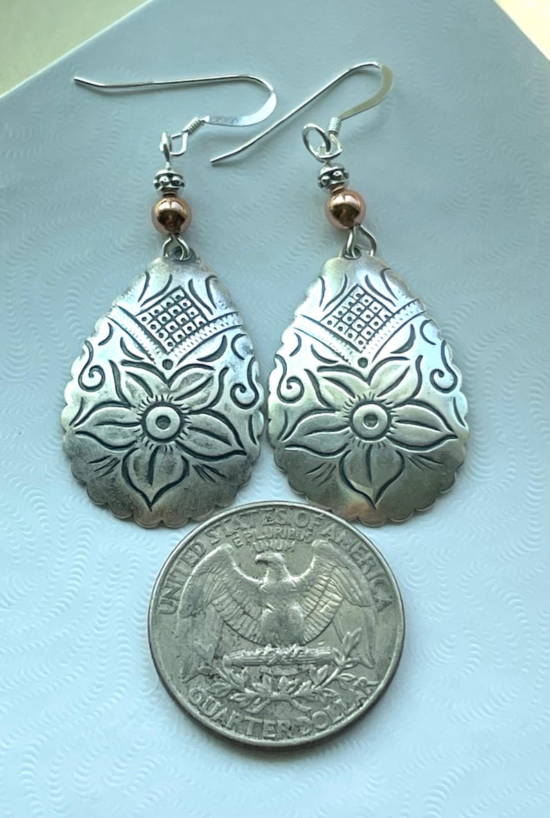 Sterling Silver Boho dangle earrings, silver earrings, silver jewelry, Boho earrings, Bohemian jewelry, Lightweight earrings, gift for her image 3