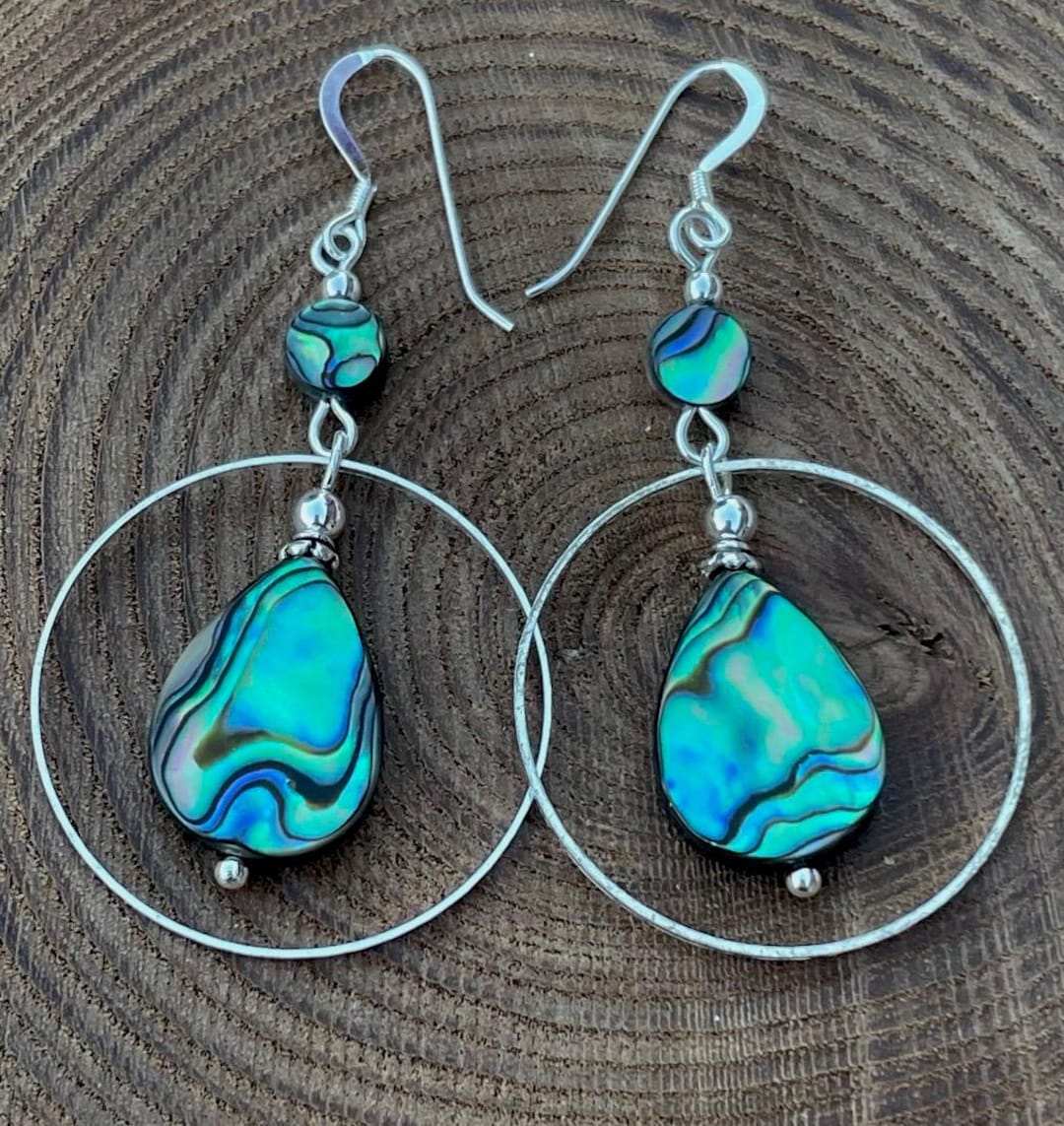 Elle Earring Rhodium Abalone Shell
