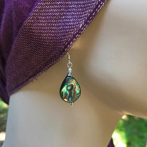 Wire wrapped Abalone pendant, abalone shell necklace, abalone and pearl pendant necklace, Wire wrapped jewelry, Freshwater pearl necklace image 7