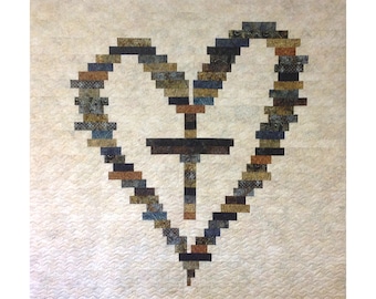 Cross Your Heart Pieced Quilt Pattern - DOWNLOAD