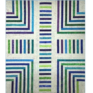 Crossroads - A Jelly Roll or Layer Cake Friendly Quilt Designed by J. Michelle Watts-Modern geometric Quilt - Scrap quilt - DOWNLOADABLE