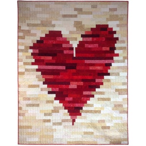 Have A Heart A Jelly Roll Friendly Quilt Pattern Designed by J. Michelle Watts - Heart Quilt Pattern - Pieced Heart Quilt - DOWNLOADABLE