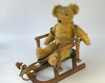 Vintage Miniature Turned & Bentwood Doll&#39;sToy Sled /Sledge,
