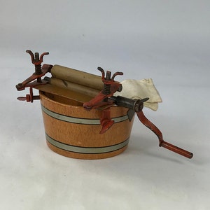 Antique Miniature Doll Wash Tub and Laundry Wringer Made In Germany.