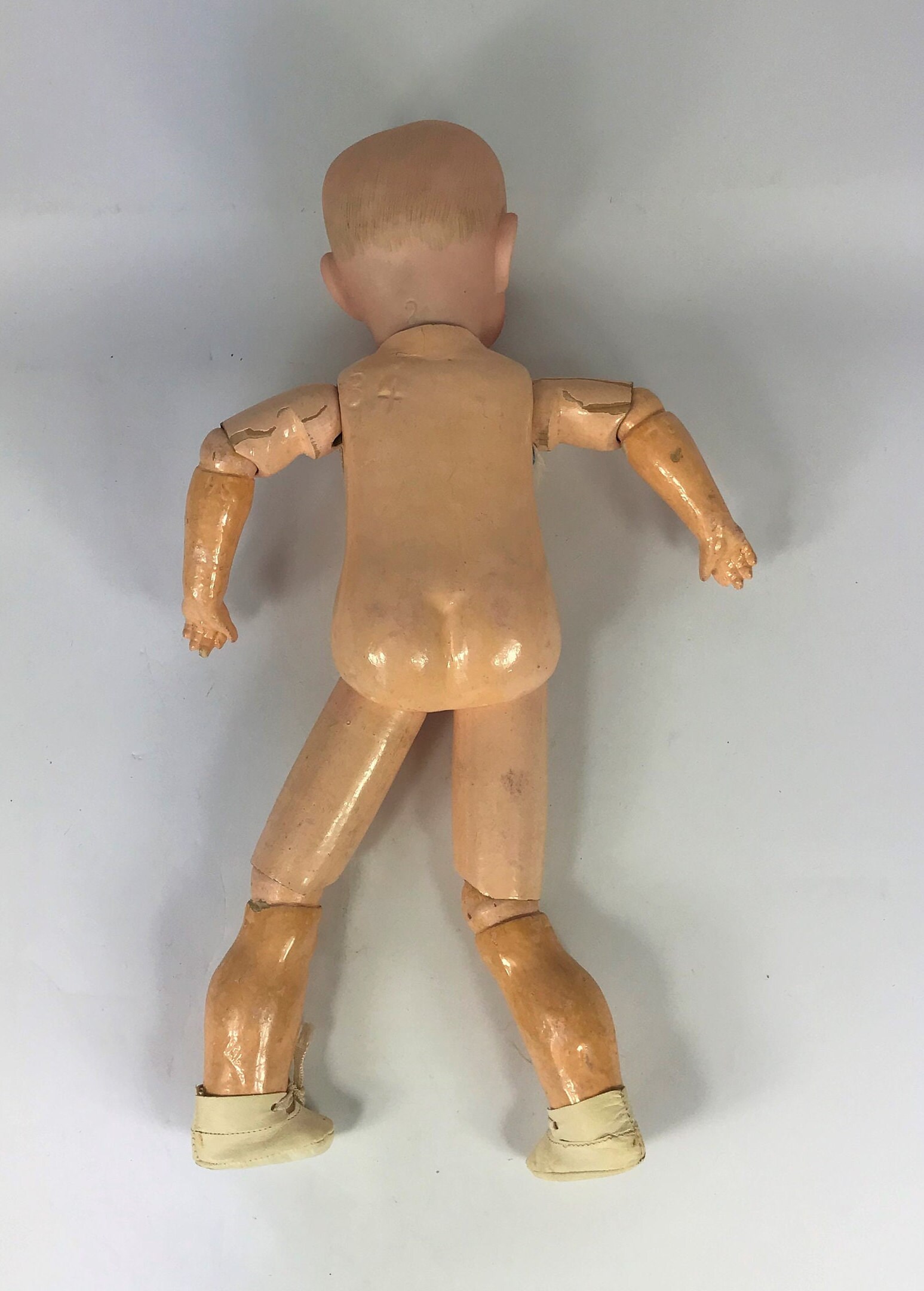 Vintage German Bisque Head Character Doll With Painted Etsy