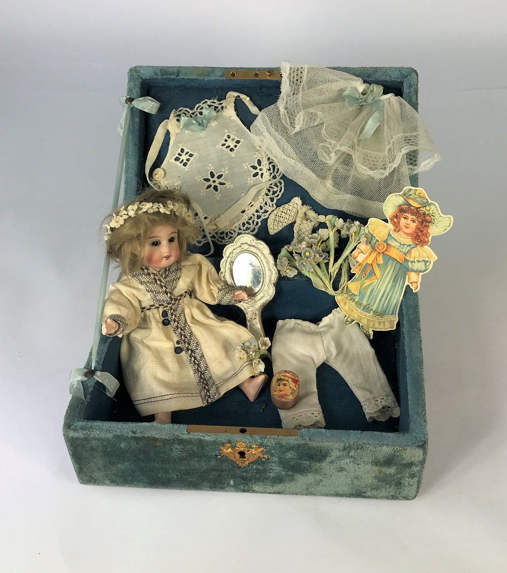 K*R Bisque Doll in Original Presentation Case for the French Market