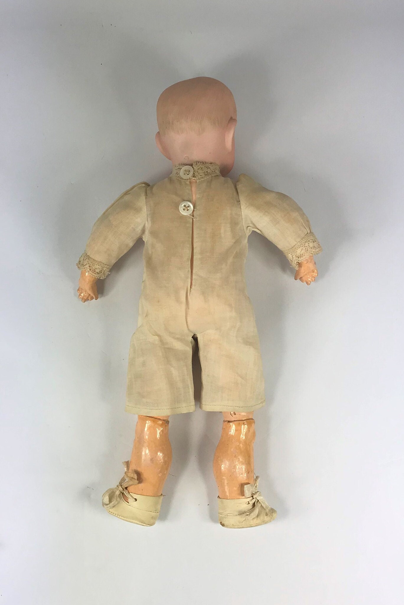 Vintage German Bisque Head Character Doll With Painted Etsy