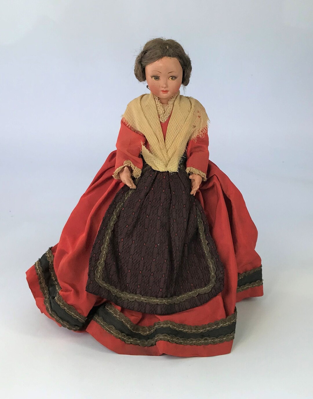 Vintage German Composition Doll. Original Clothes. Braids in Hair. Etsy