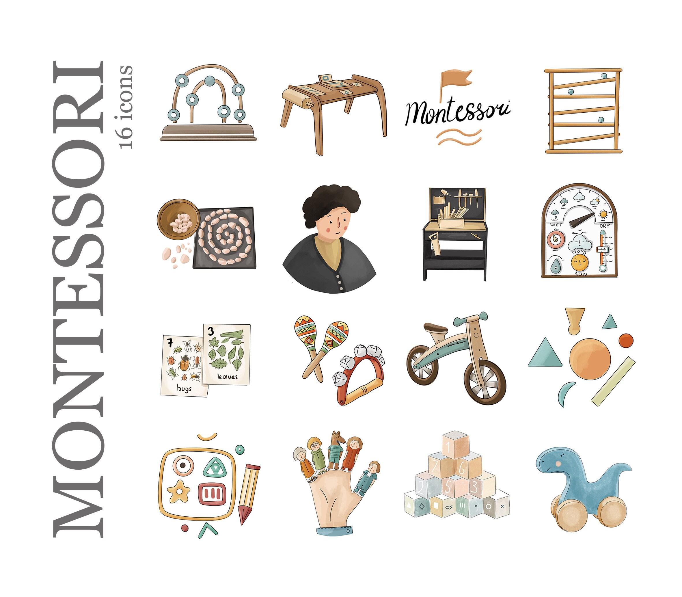 16 MONTESSORI Instagram Icons. Highlight Story Covers. Boho Etsy