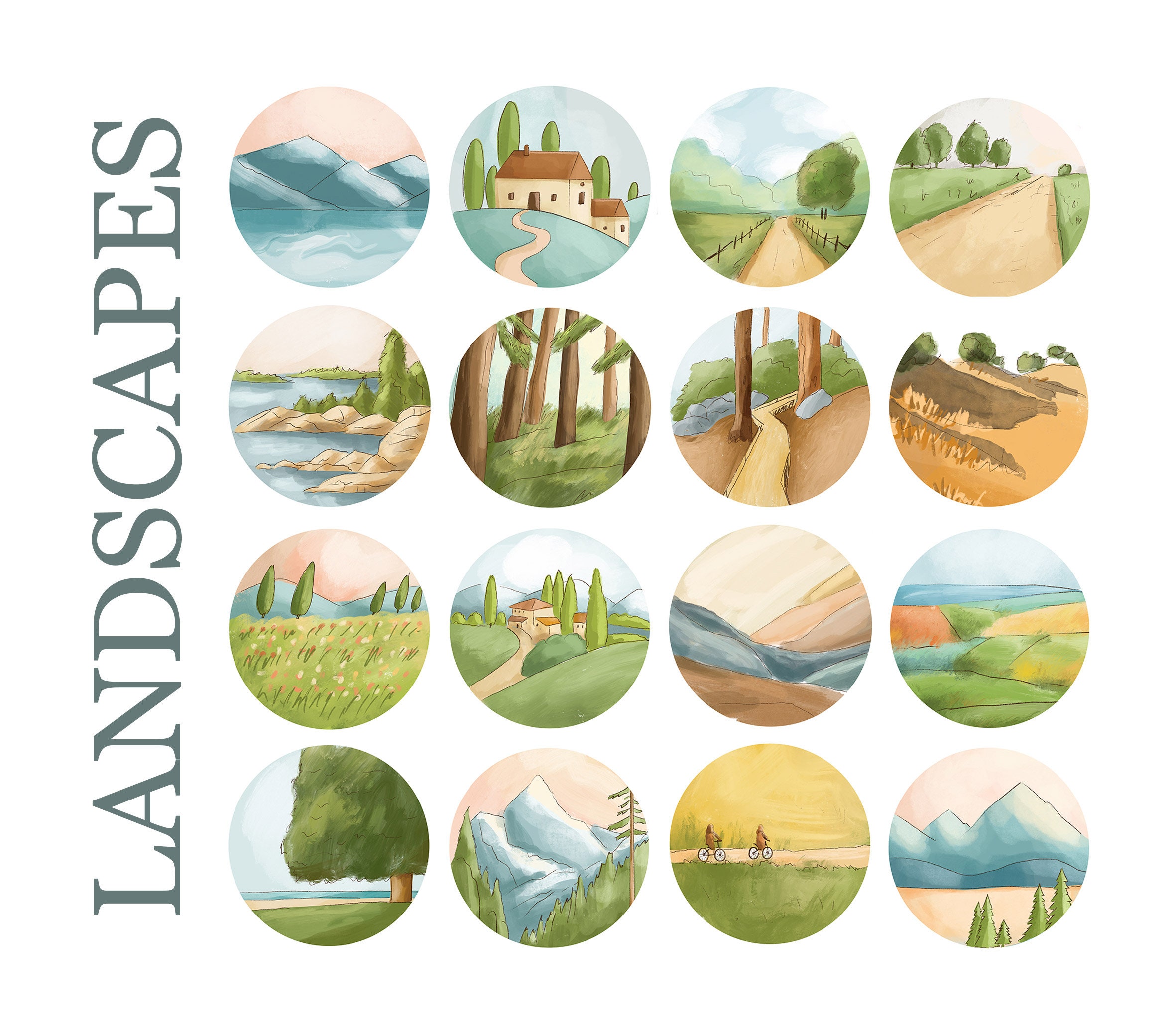 16 LANDSCAPES Instagram Story Icons. Highlight Covers. - Etsy