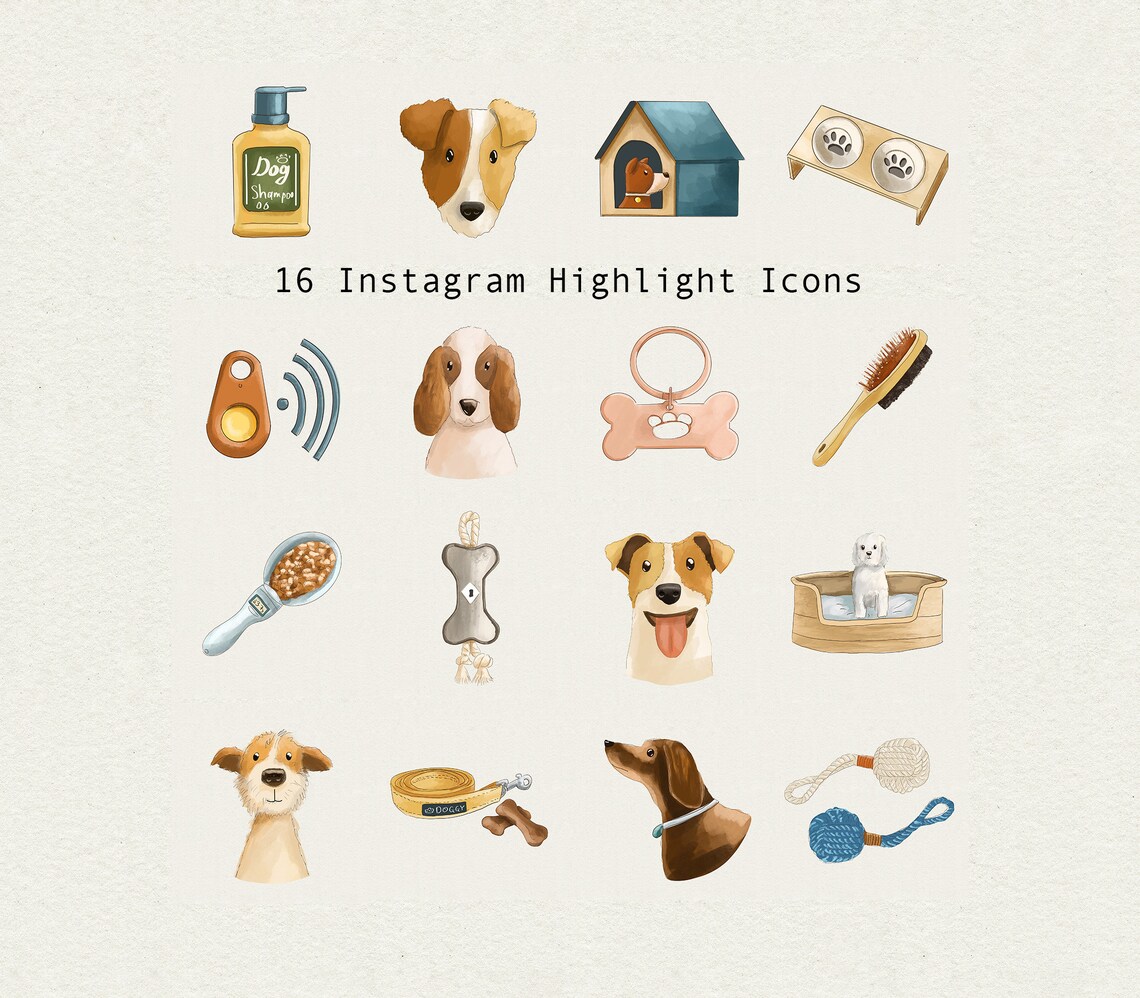 Dogs Instagram Highlight Icons. Animals Pets Care Story Etsy