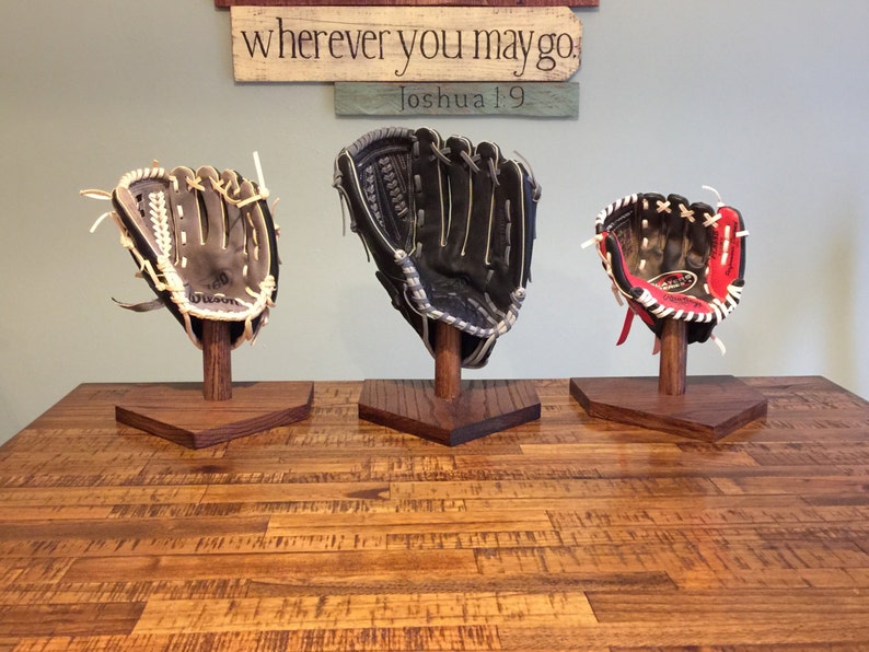 Solid Oak Baseball Glove Holder Display Etsy