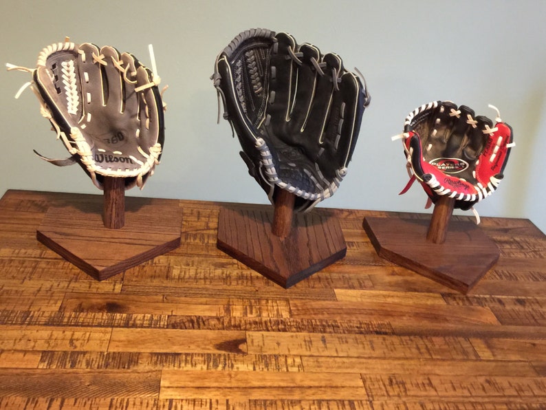 Solid Oak Baseball Glove Holder Display Etsy