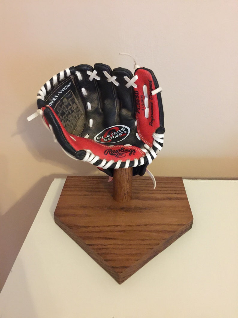 Solid Oak Baseball Glove Holder Display Etsy