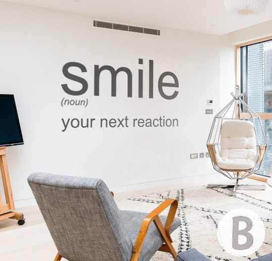 Funny Quote Wall Decal // Word Art for Office Decor / Smile Etsy