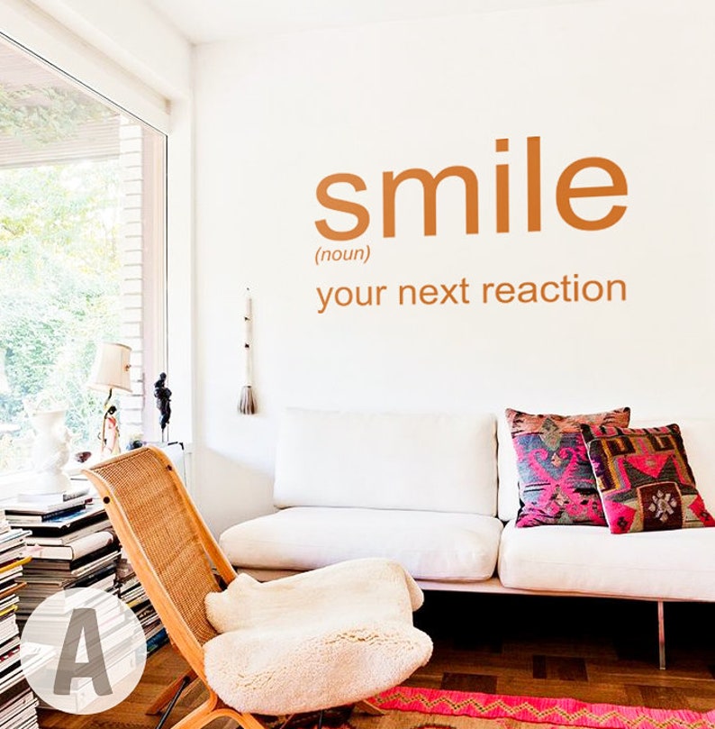 Funny Quote Wall Decal // Word Art for Office Decor / Smile Etsy