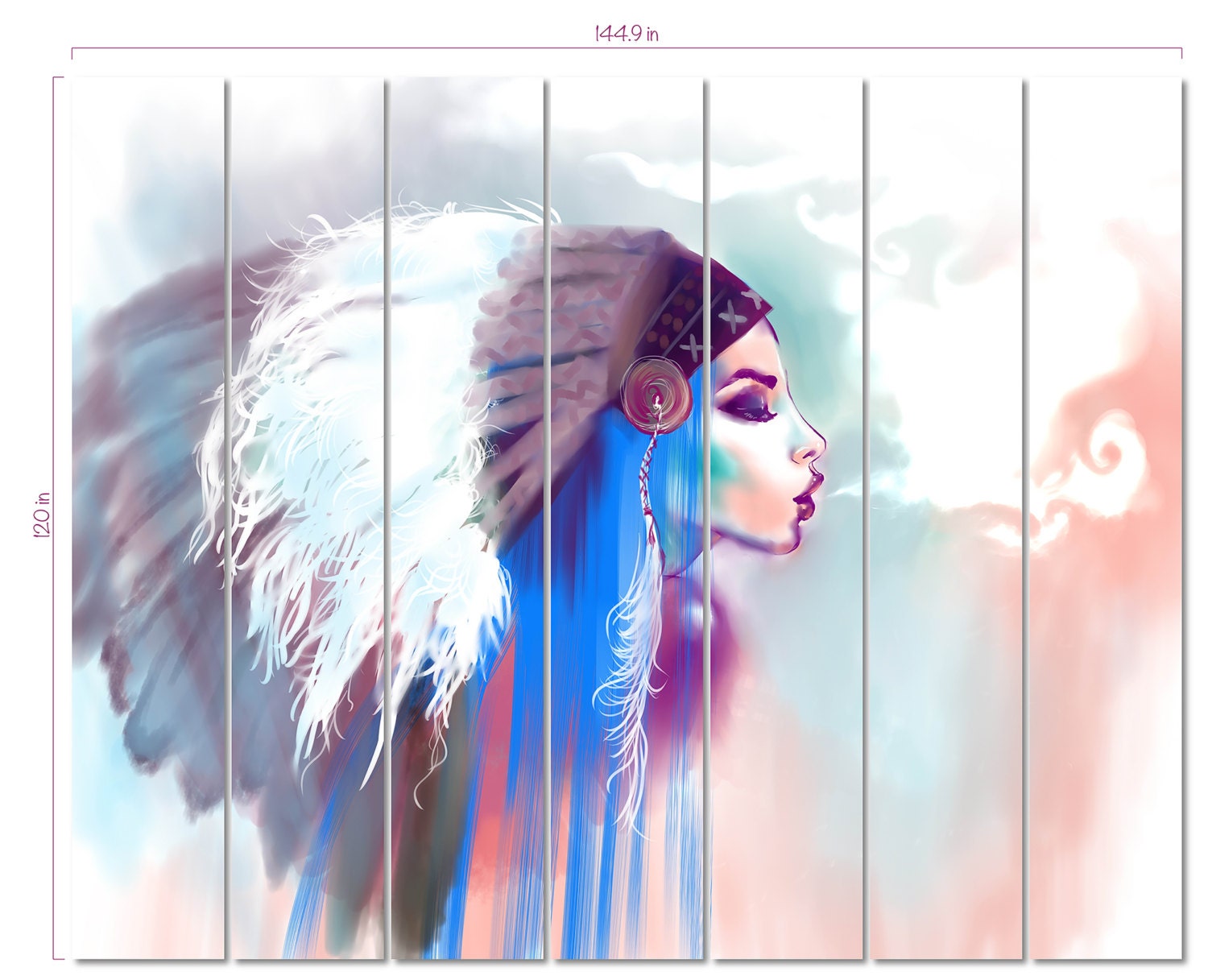 Boho Style Removable Wallpaper Bohemian Girl Wall Decal | Etsy