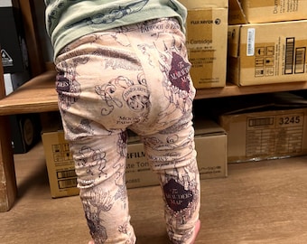 Harry Potter Marauderers map baby leggings, Harry Potter baby, gender neutral baby , Harry Potter , Harry Potter costume