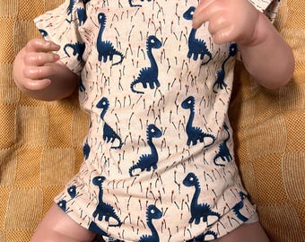 Snuggle onsie, Dinosaur Baby Bodysuit, Soft Cotton Jersey Onesie