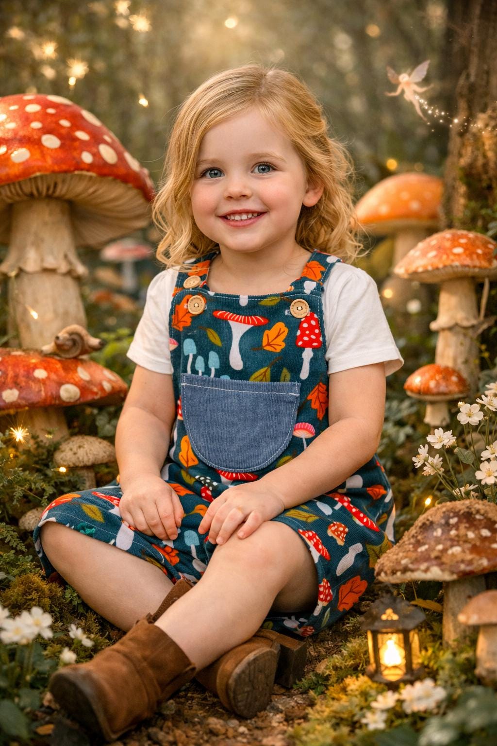 rainbowfam mushroom リネンサロペット オーバーオール Corduroy Mushroom Overalls - Etsy