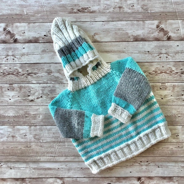Baby Hooded Sweater Etsy
