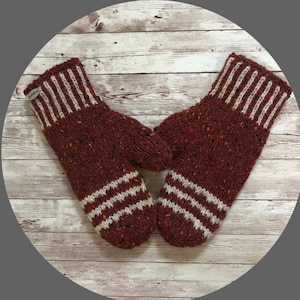 Luxury Lined Wool Mittens, Women&#39;s M/L Mittens, Handknit Mittens, Wool Mittens, Alpaca Mittens