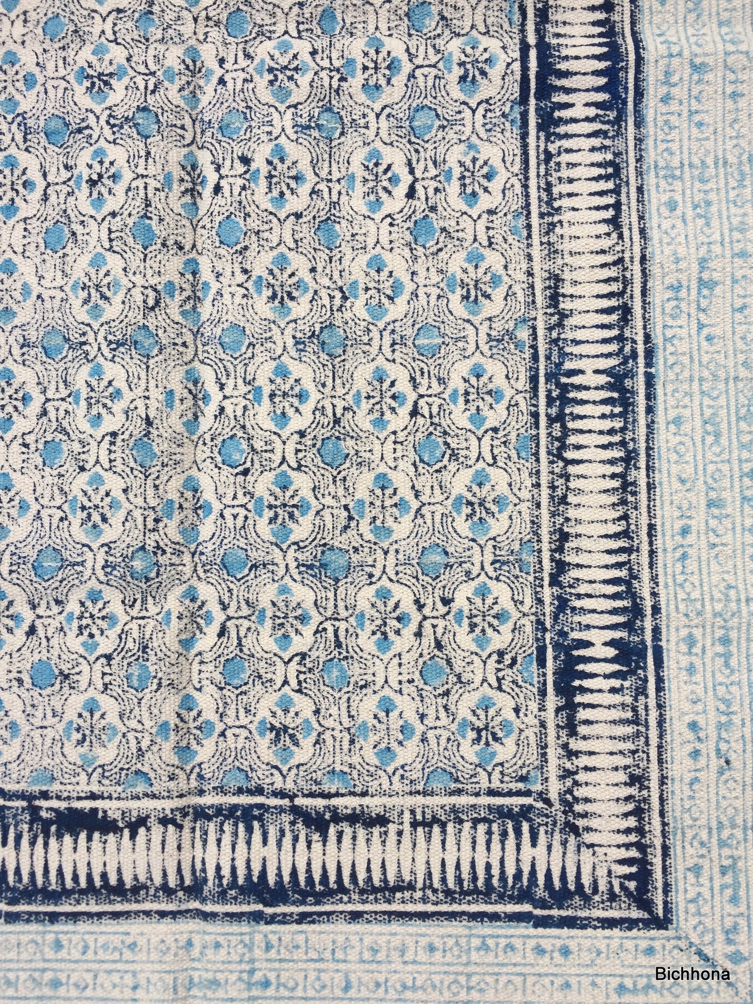 9x12 ft Indian Dari Rug Handblock Printed Rug Cotton Rug Area Etsy