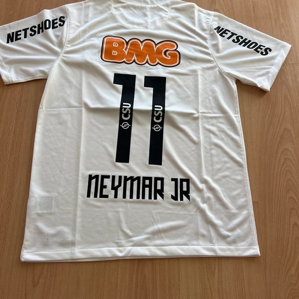 Maillot rétro Neymar JR 11 Santos FC domicile 2011-2012, maillot de football inspiré de Neymar JR, maillot de football Neymar, football vintage Neymar