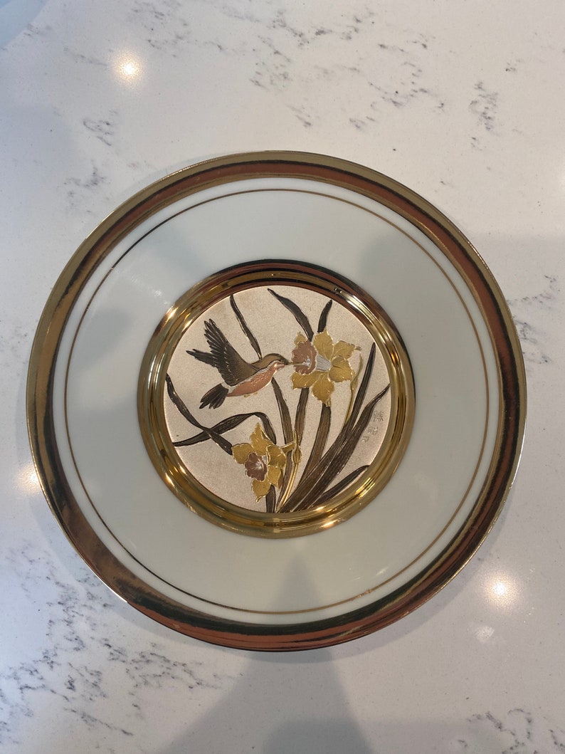 Art of Chokin 24K Gold Set of 6 RARE Vintage Plates Japan Etsy