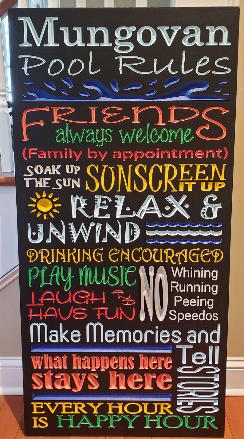 Our Pool Rules Sign Outdoor Weatherproof Etsy