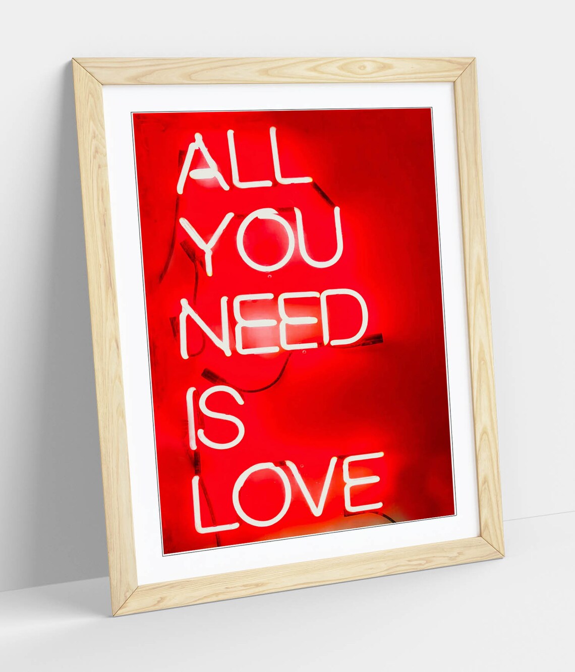 All You Need Is Love Neon Sign Poster Framed Wall Art Print Etsy