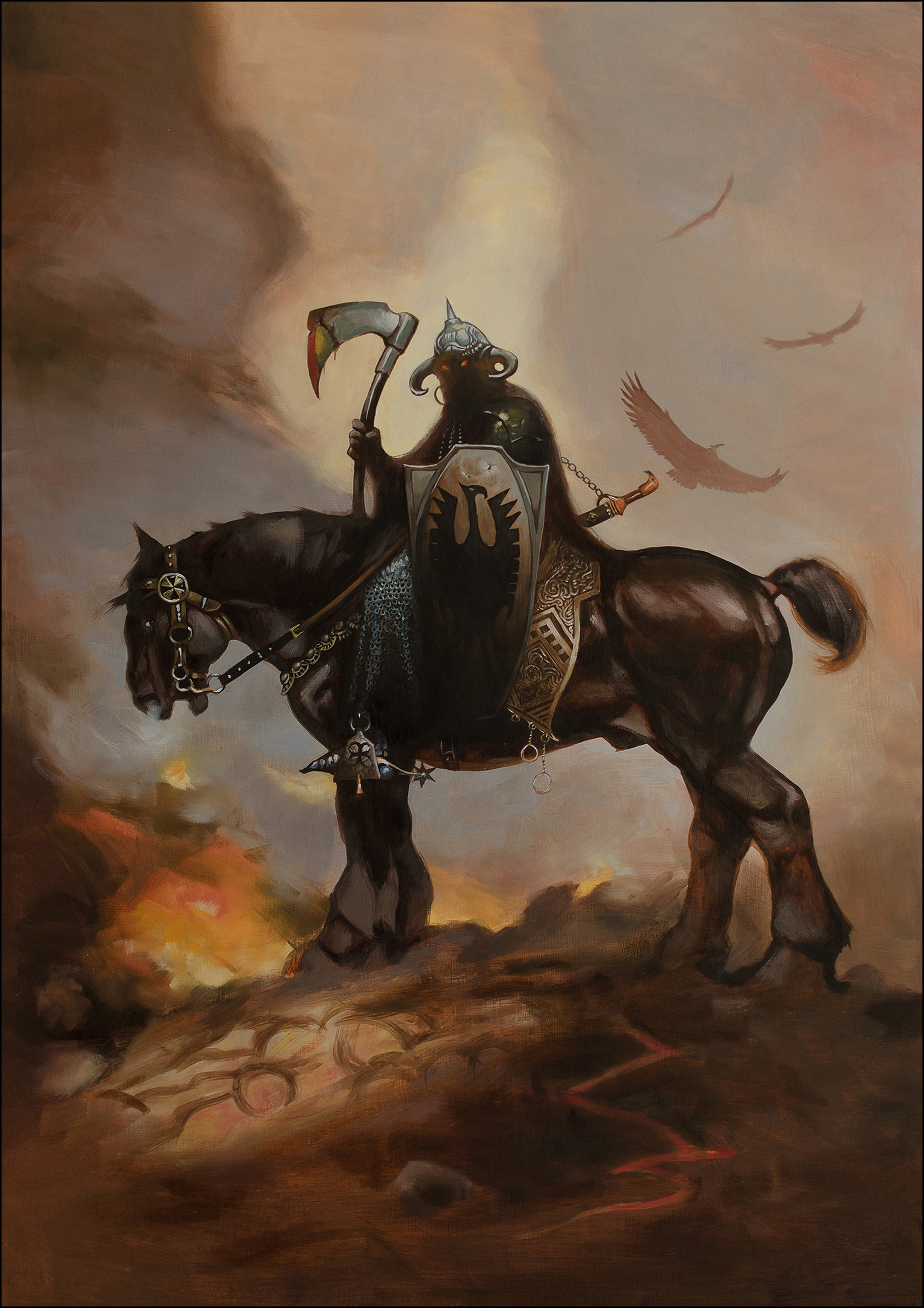 Frank Frazetta Death Dealer Poster Framed Wall Art Print Etsy