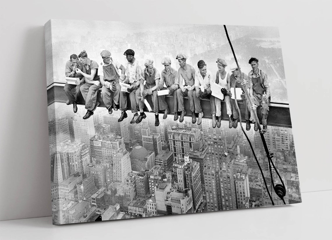 Lunch Atop Skyscraper Canvas Wall Art Print Artwork 30mm Deep | Etsy