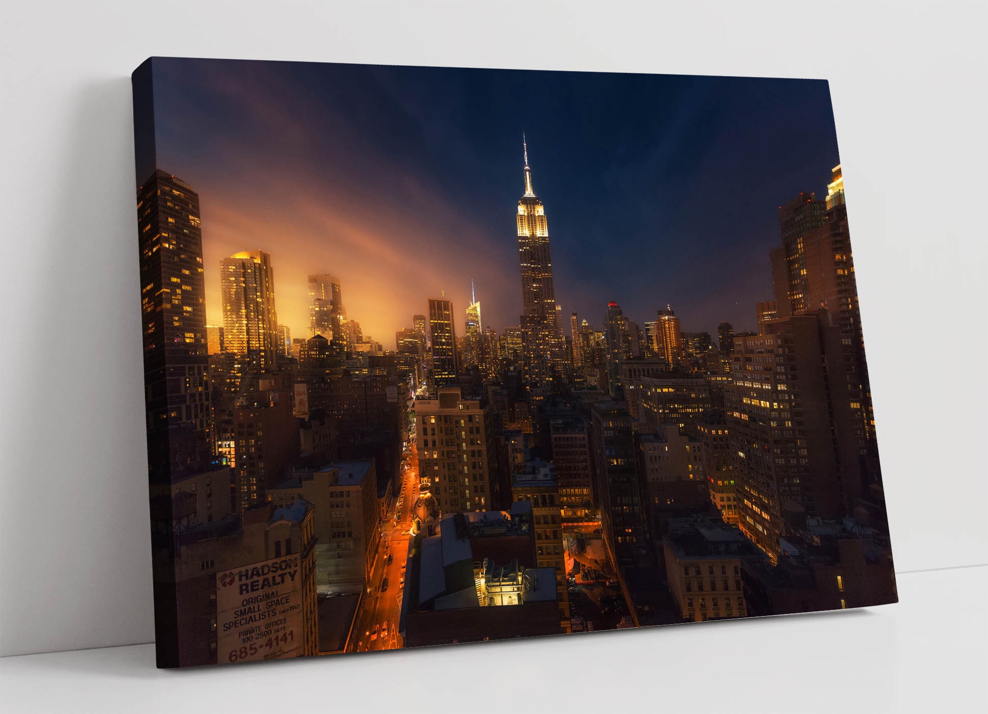 New York Skyline Dusk Canvas Wall Art Print Artwork 30mm Deep Etsy