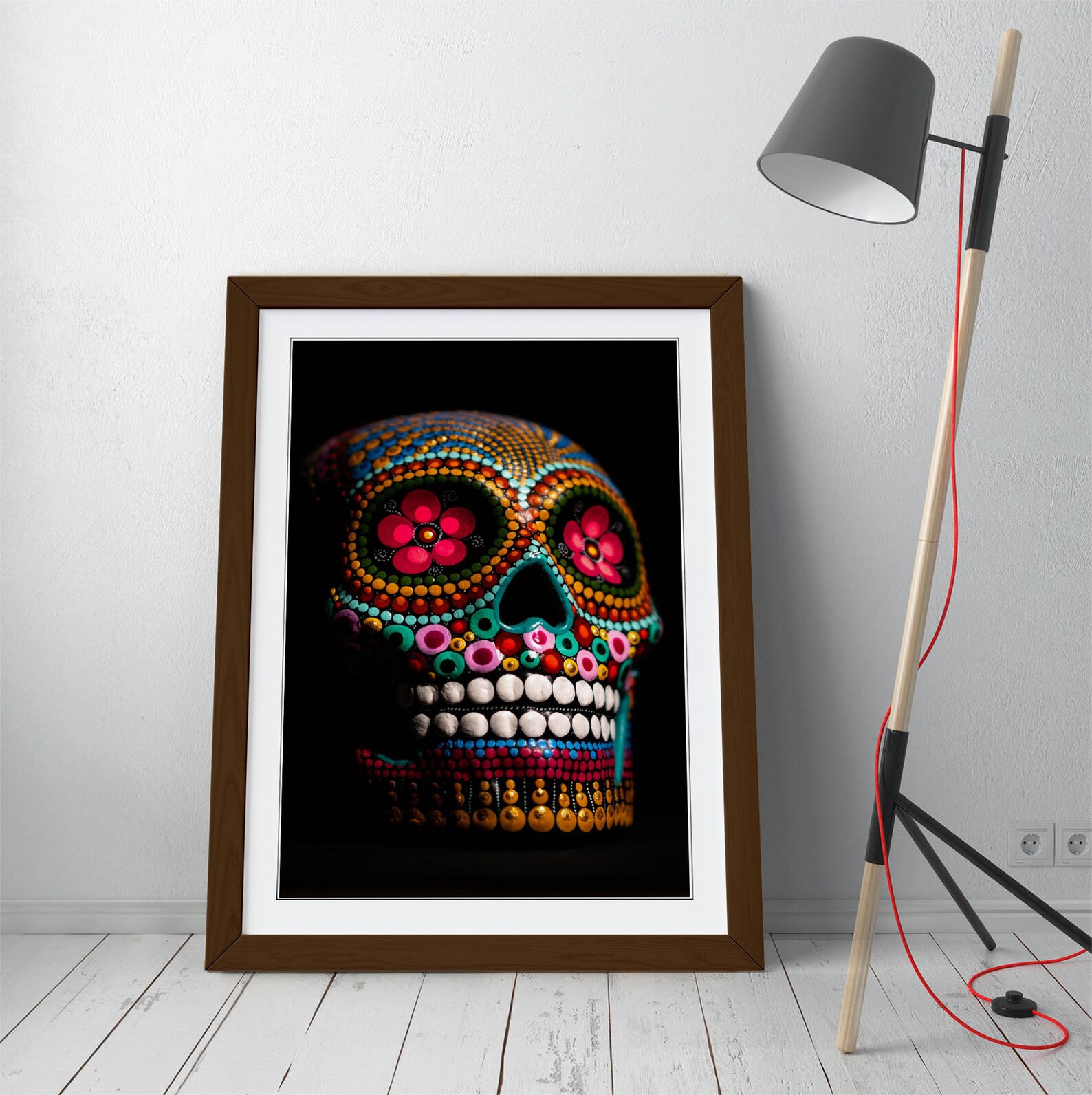 Candy Skull A Poster Framed Wall Art Print Picture Home Decor Etsy