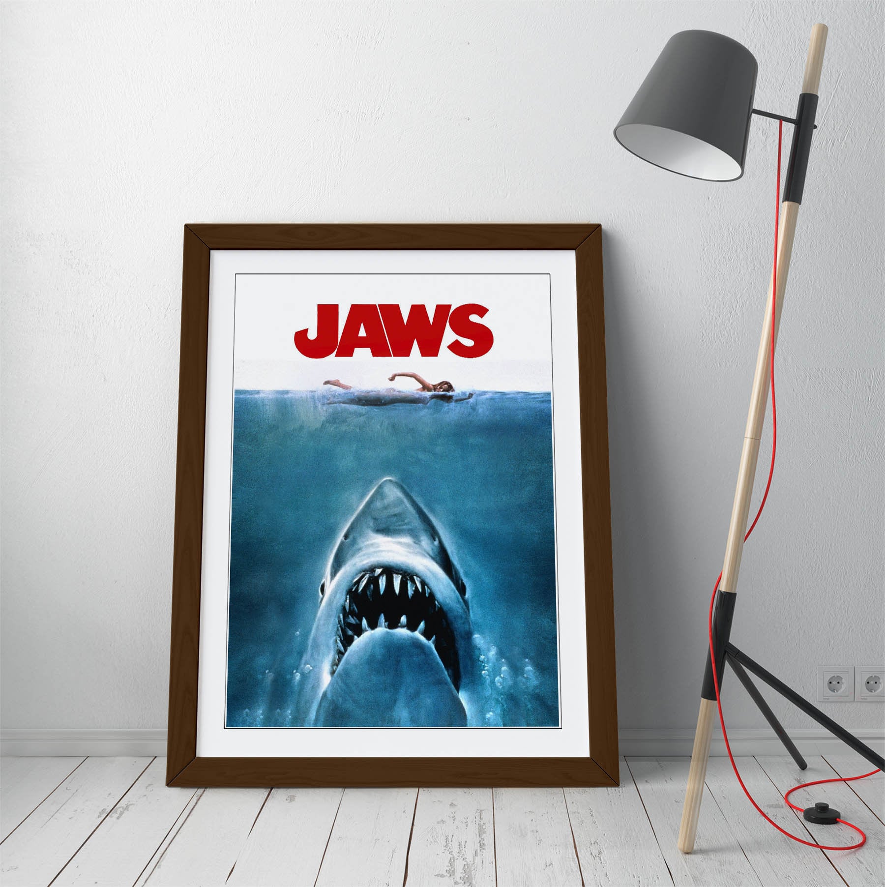 Vintage Jaws Movie Poster Poster Framed Wall Art Print Etsy