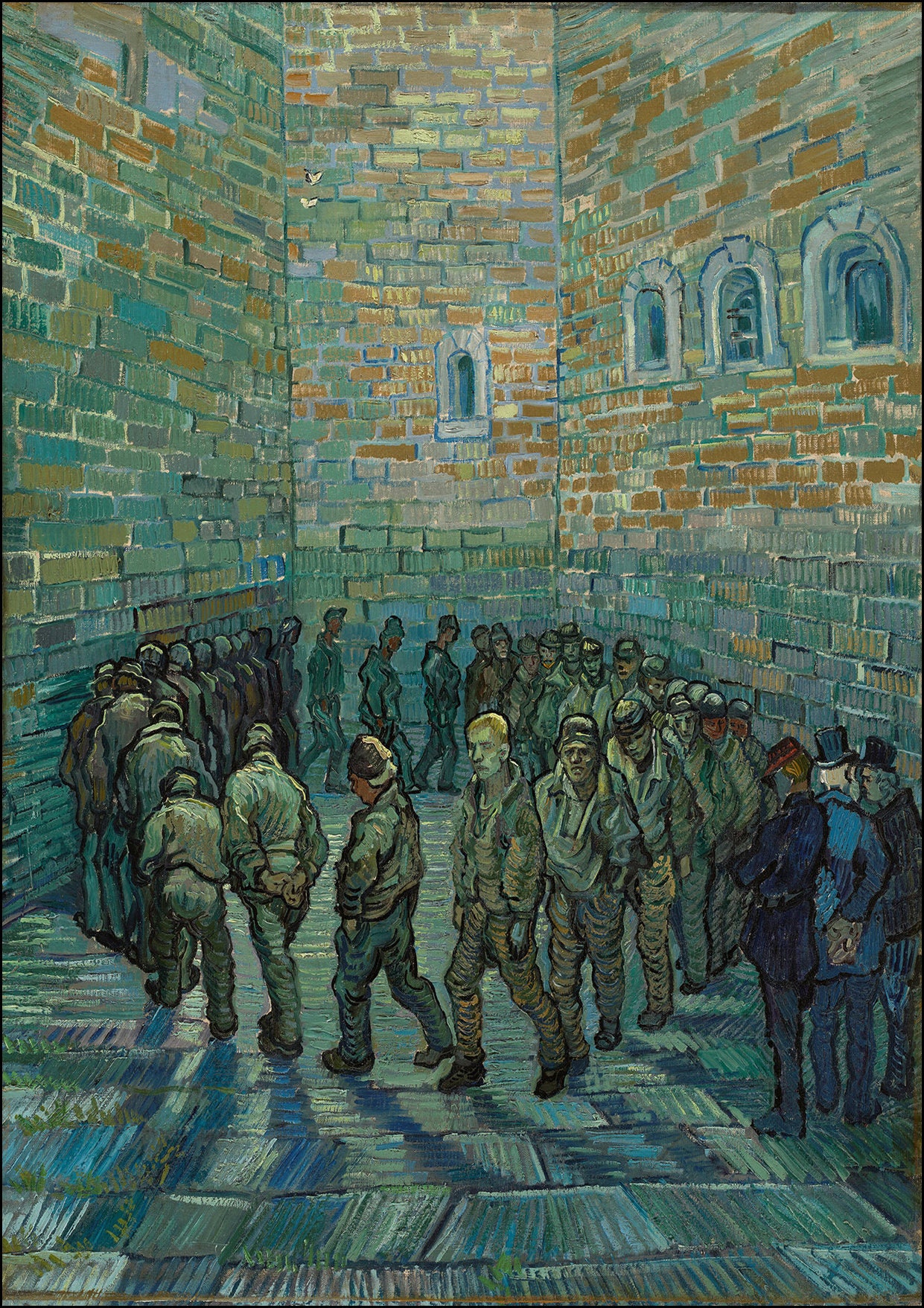Van Gogh Prisoners' Round Poster Framed Wall Art Print | Etsy