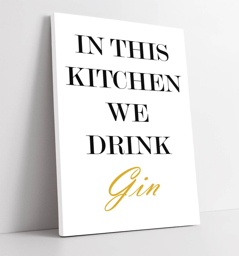 Gin Spruch Wall Art | Canvas