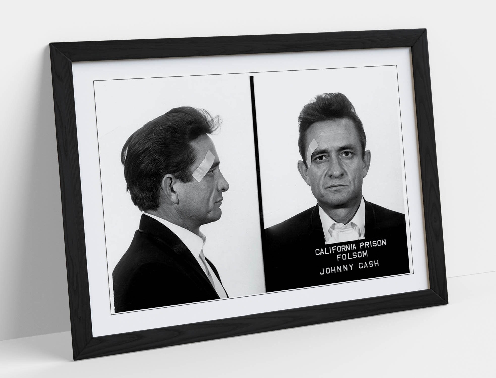 Johnny Cash Mugshot Poster Framed Wall Art Print Picture Home Etsy