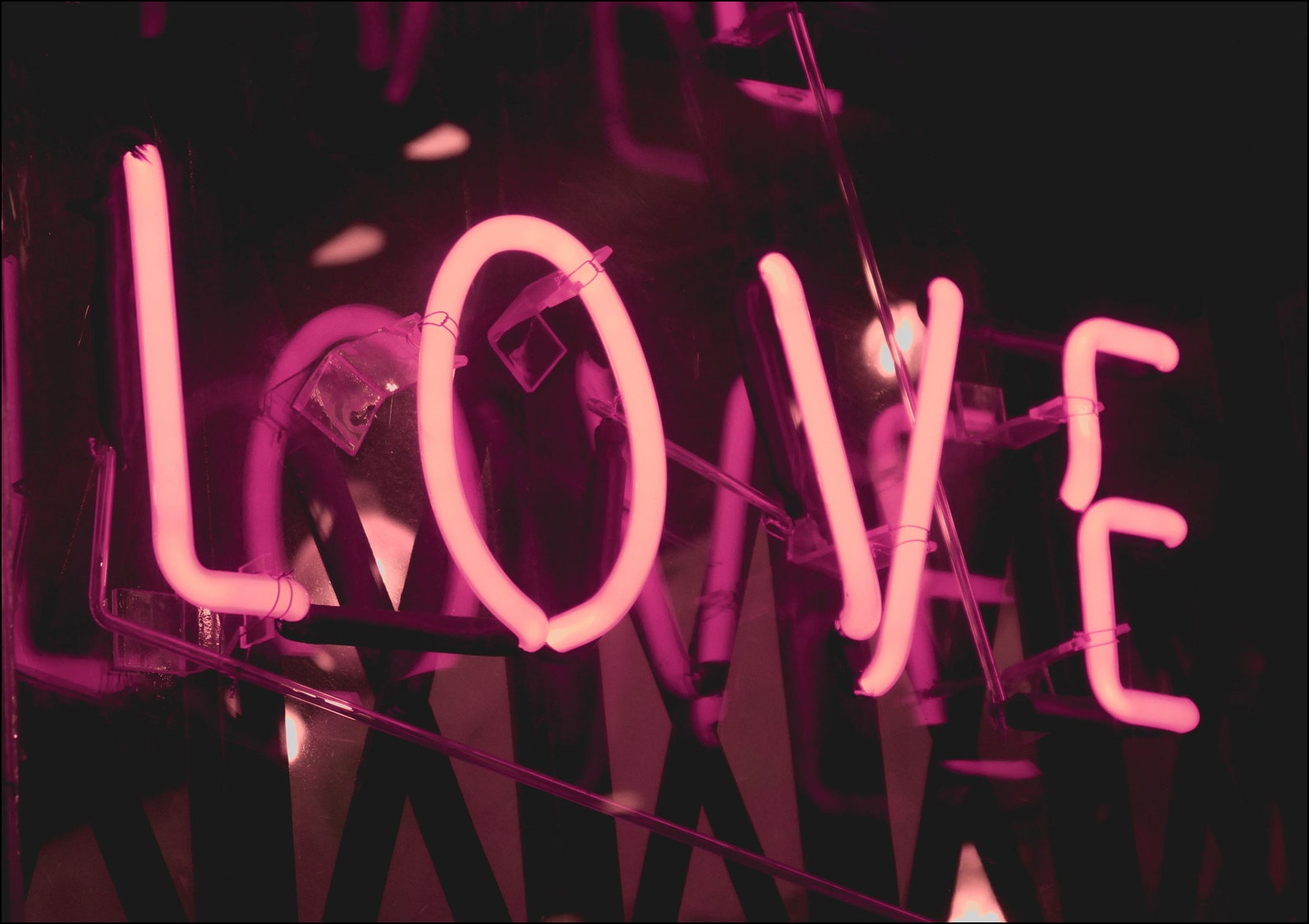 Love Neon Pink Sign Poster Framed Wall Art Print Picture Home Etsy