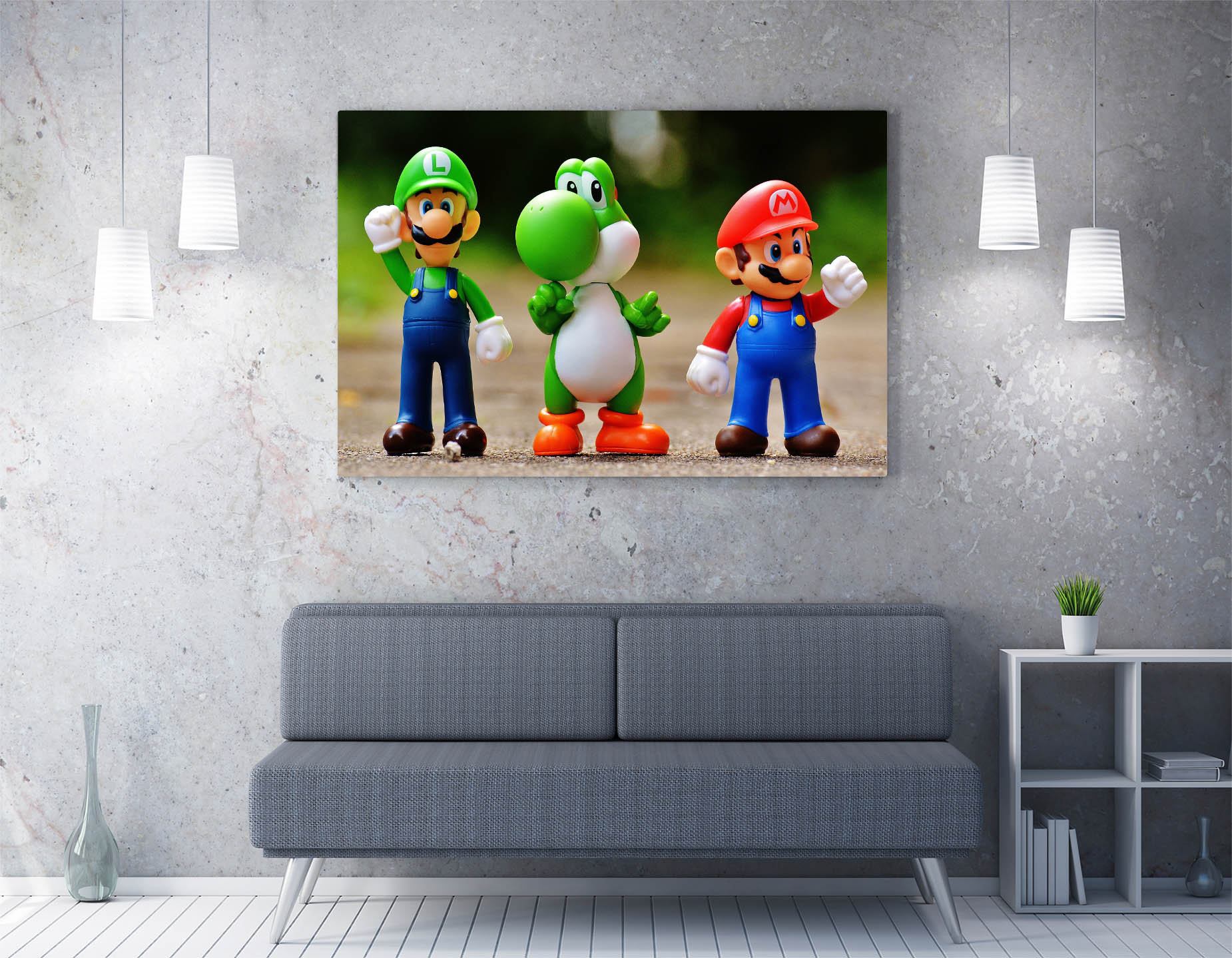 Super Mario Characters Canvas Wall Art Print Artwork 30mm Etsy